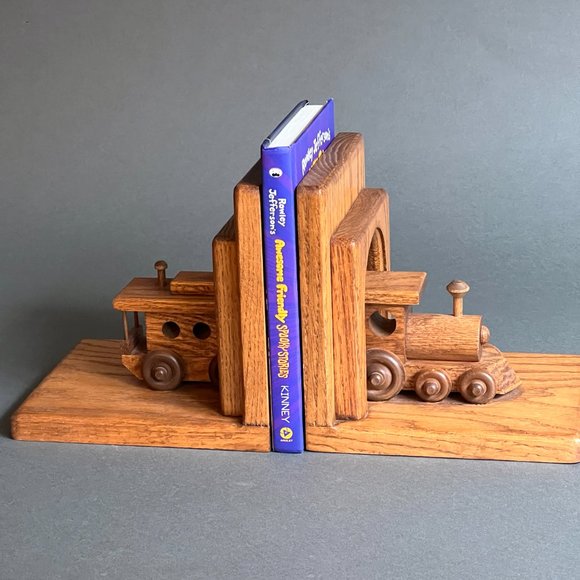 Accents Vintage Solid Wood Train Bookends Poshmark